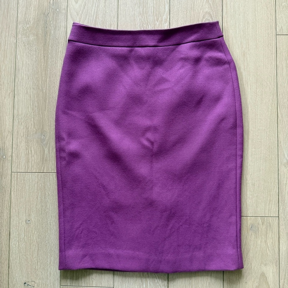J. Crew Wool No.2 Pencil Skirt in Purple Women’s Size 0